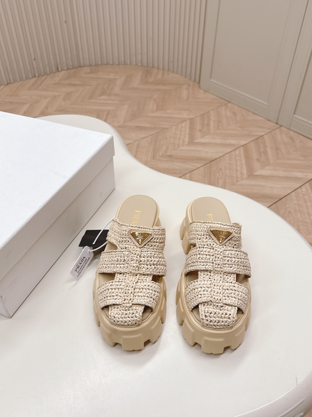 Prada Woven Raffia Slide Sandals with Chunky Rubber Sole 2 cmp i1746106551654 4012 0 0