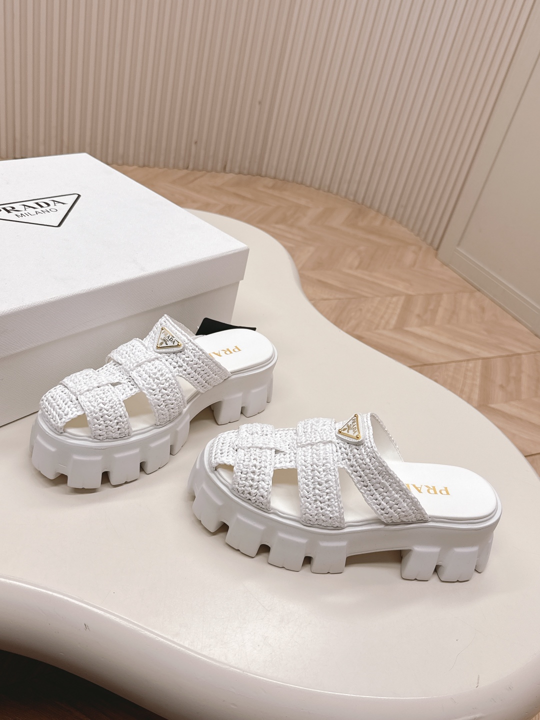 Prada White Woven Raffia Platform Sandals Iconic Logo Summer Style 4 cmp i1746106574451 4008 0 2