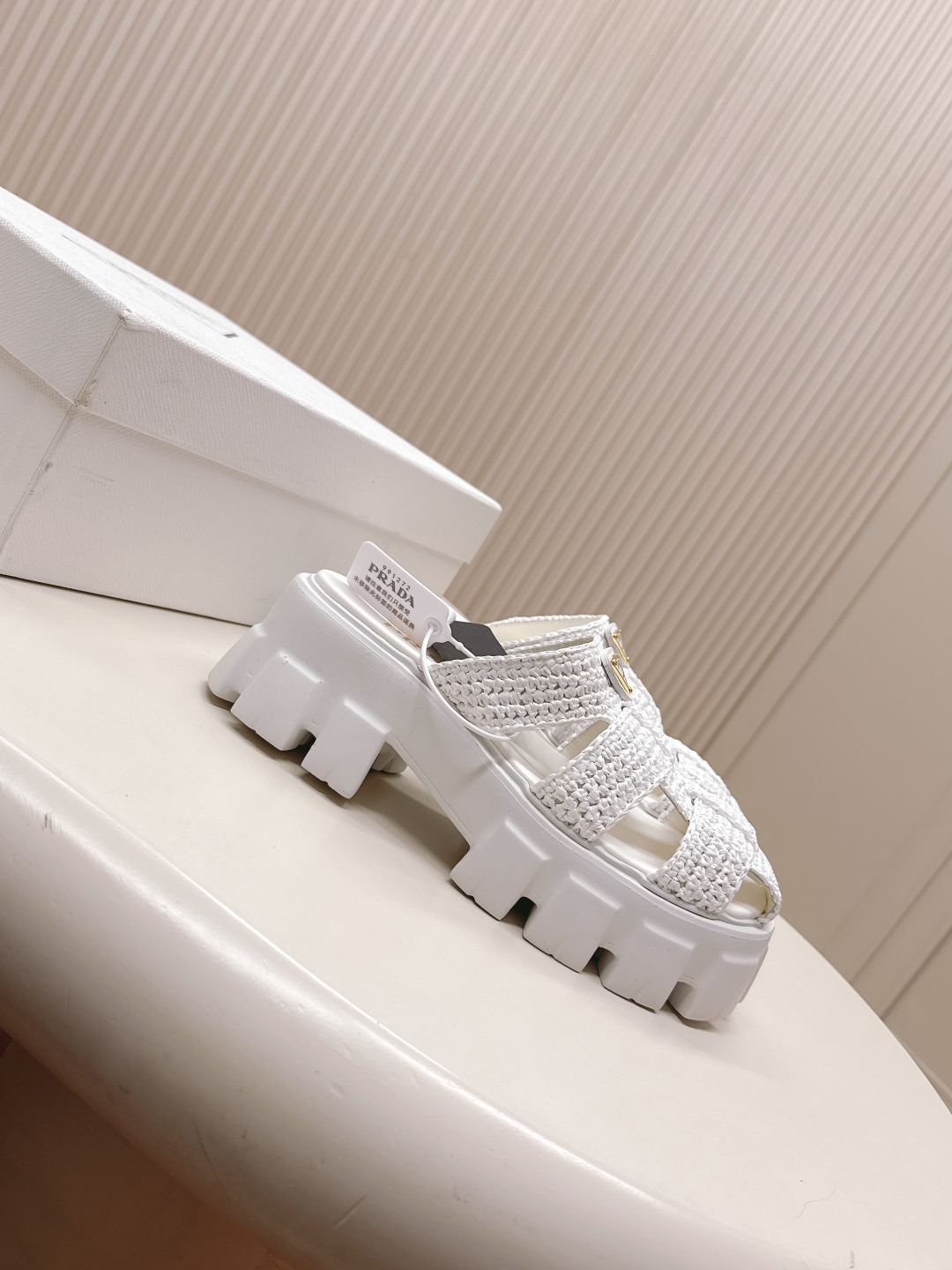 Prada White Woven Raffia Platform Sandals Iconic Logo Summer Style 3 cmp i1746106579552 3755 0 1