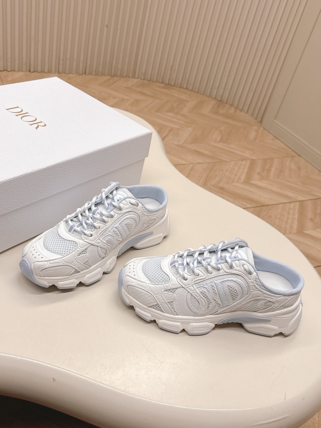 Dior Chrono White Leather and Mesh Sneakers Mules, Size 35-45 2 cmp a1749414087763 7410