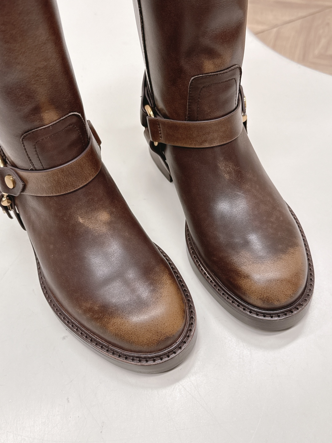 “New Retrobus Fairy Boots: Italian Leather, Copper Buttons, High-End Design | Size 35-40” - 图片 5