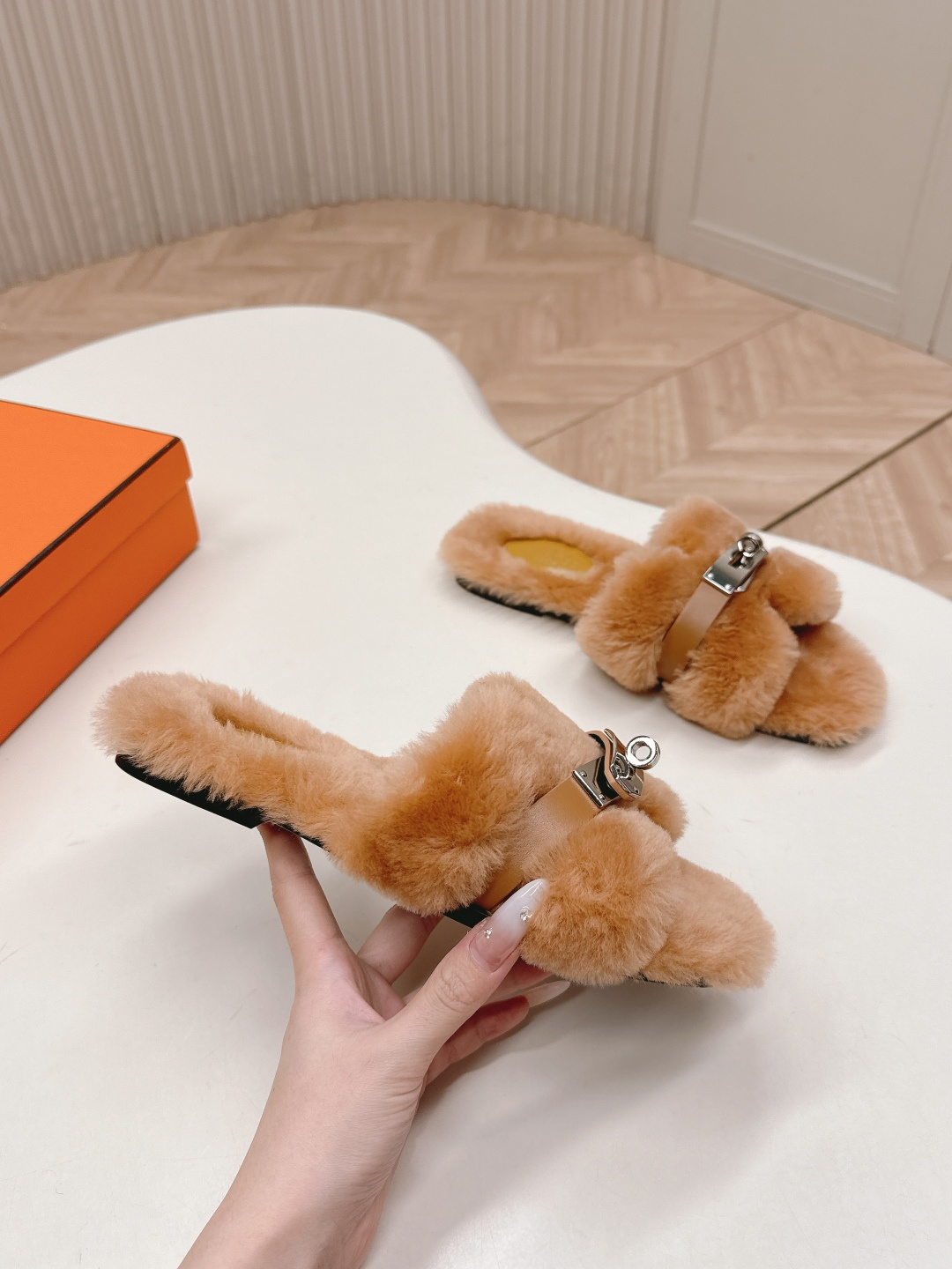 Hermès 爱马仕2025ss秋冬新款毛毛拖鞋毛毛鞋