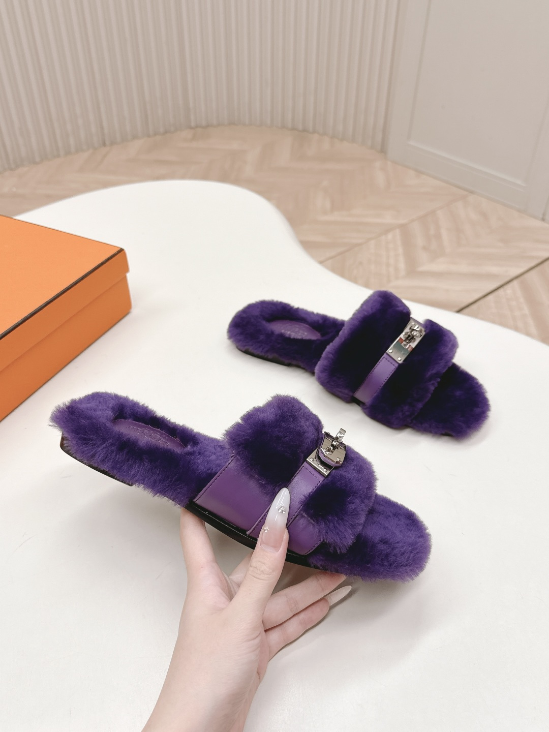 Hermès 爱马仕2025ss秋冬新款毛毛拖鞋毛毛鞋