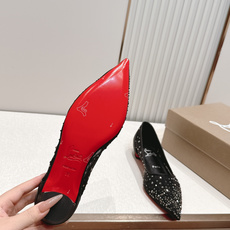 🆑 顶级版平底款 Christian Louboutin | 2026s𝐒网纱水钻尖头红底鞋💎新款网纱烫 🆑 顶级版平底款 Christian Louboutin | 2026s𝐒网纱水钻尖头红底鞋💎新款网纱烫