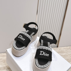 26ss春夏新款Dior 迪奥 J'Adior饰带坡跟凉凉鞋经典CD字母织带蝴蝶结方头厚底拖鞋草编麻绳底 26ss春夏新款Dior 迪奥 J'Adior饰带坡跟凉凉鞋经典CD字母织带蝴蝶结方头厚底拖鞋草编麻绳底