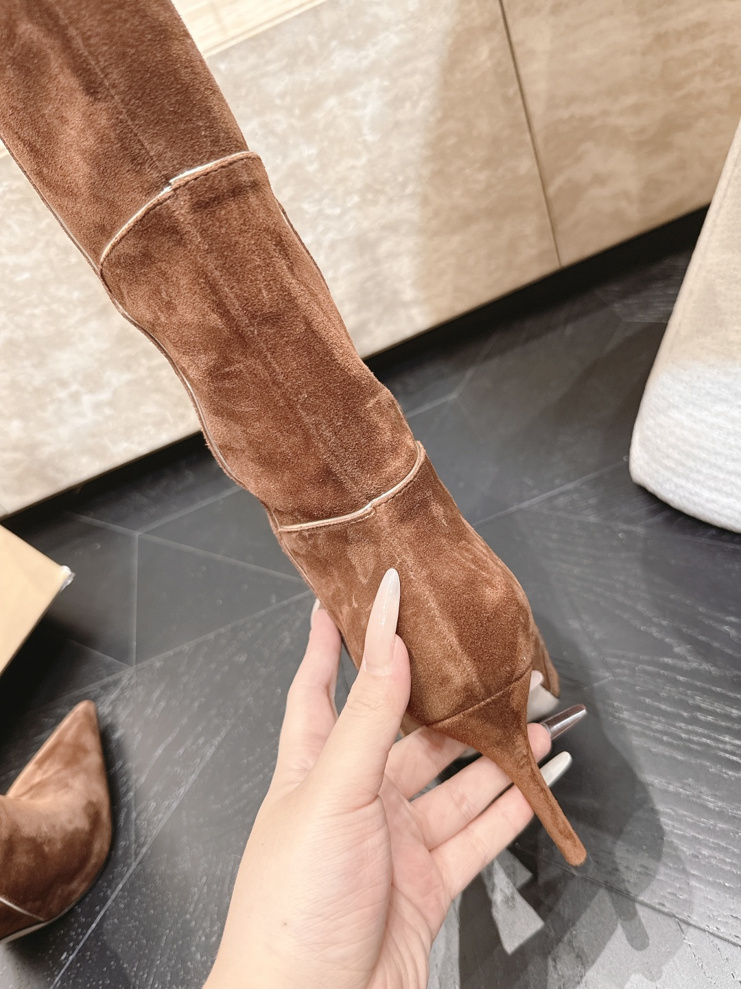 Givenchy Segmented Suede Over-the-Knee Boots
