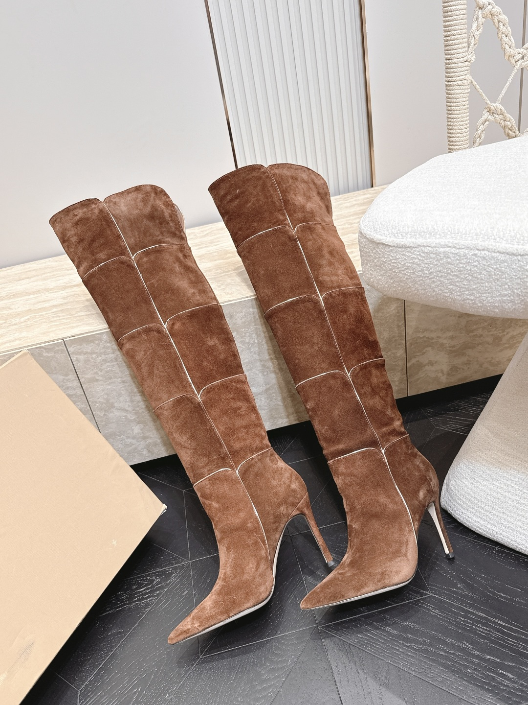 Givenchy Segmented Suede Over-the-Knee Boots