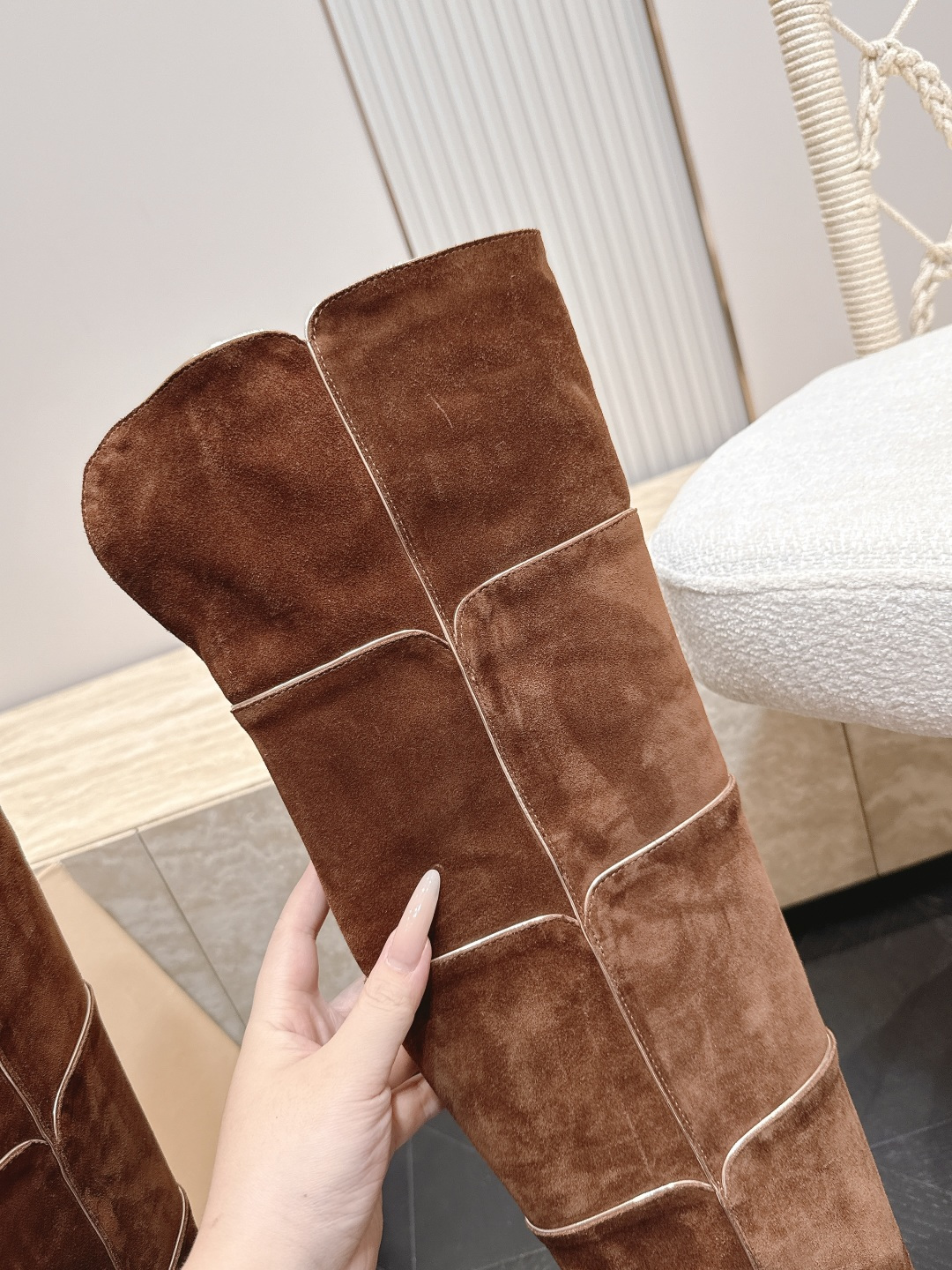 Givenchy Segmented Suede Over-the-Knee Boots