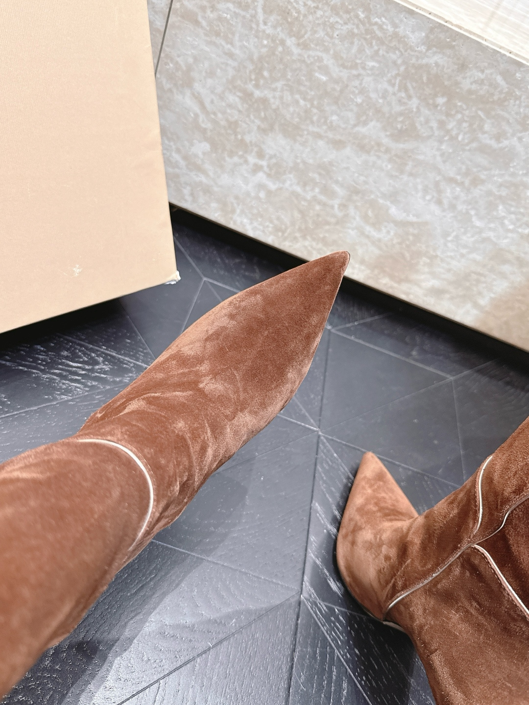 Givenchy Segmented Suede Over-the-Knee Boots