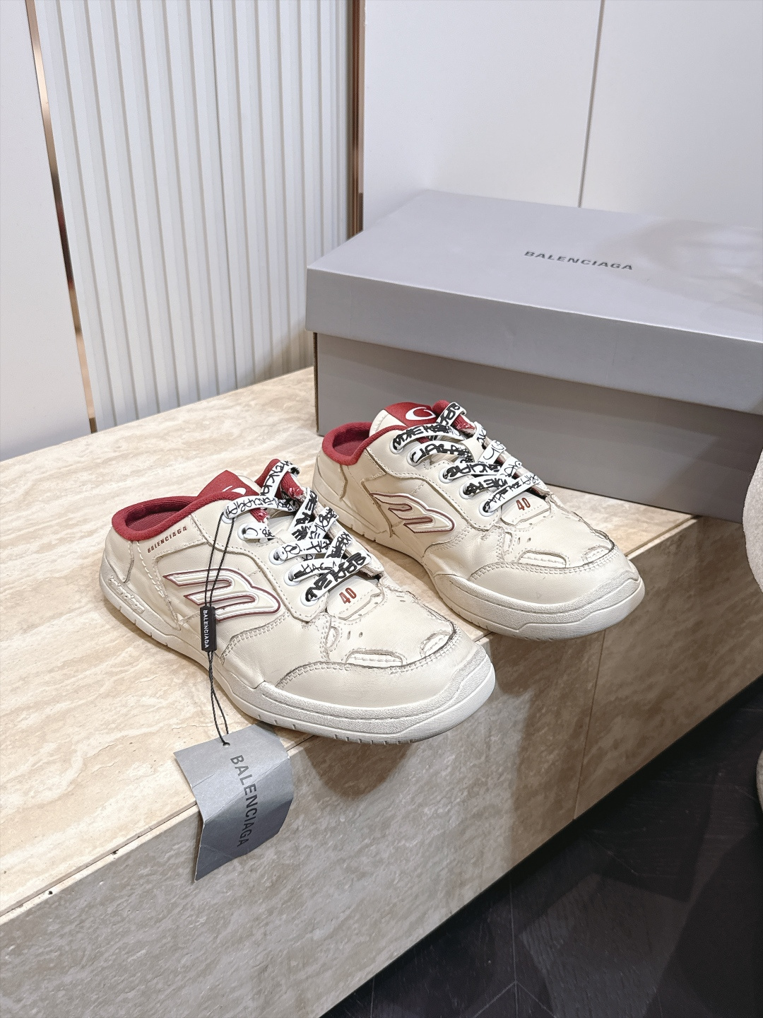 半拖款 顶版  BALENCIAGA 巴黎世家26 最新款 Monday Ultra 复古系带  情侣款 休闲鞋 半拖款
