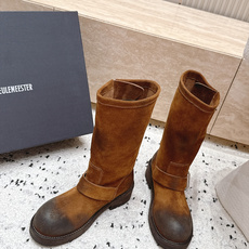 顶级版本 Ann Demeulemeester 26/秋冬新款双扣圆头骑士靴 自带复古酷飒氛围感的双扣圆头中筒机车靴, 顶级版本 Ann Demeulemeester 26/秋冬新款双扣圆头骑士靴 自带复古酷飒氛围感的双扣圆头中筒机车靴,