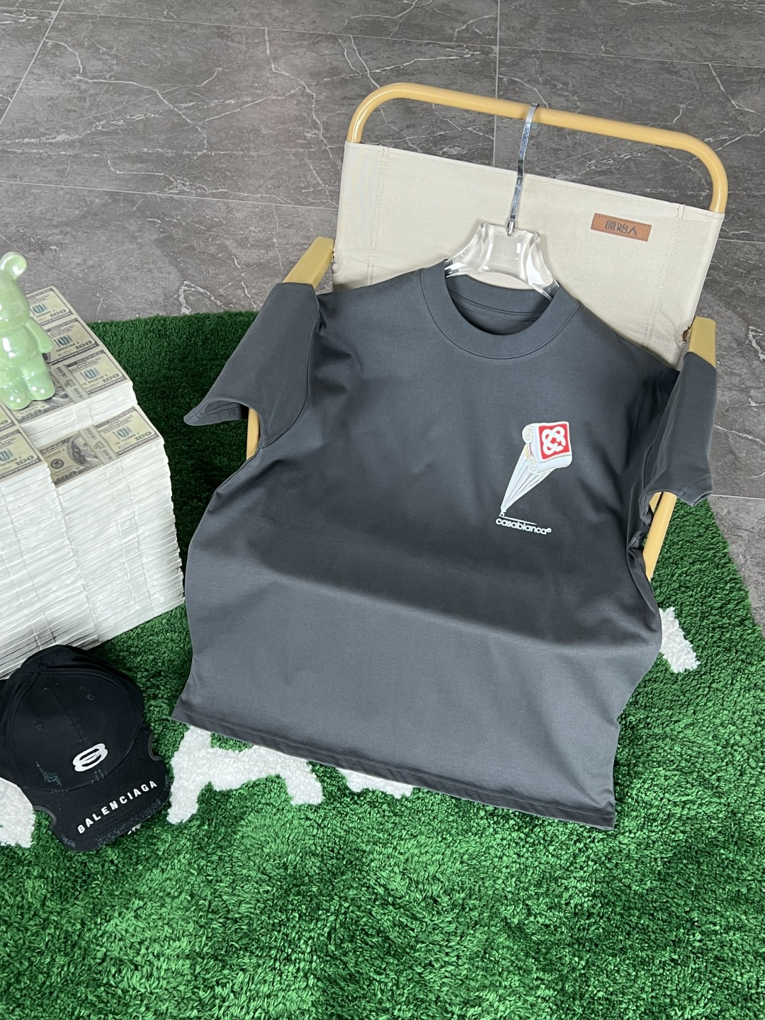 NO:415853,.Casablanca original single genuine purchase agent 2025 summer new version Original high-end version The fabric is made of 330 grams of high-density cotton, not deformed, not shrinkage, process introduction, double-line movement Imported machine technology Color black, white, SIZEm, L, XL, 2XL, 3xL Exclusive,,alexander wang19860909.卡萨布兰卡原单正品代购 2025夏季上新  原高版本 面料采用330克高密度纯棉 不变形 不缩水 工艺介绍双线走位 进口机器工艺 颜色黑色,白, SIZEm,L,XL,2XL,3xL 独家专供,,alexander wang,Men's clothing