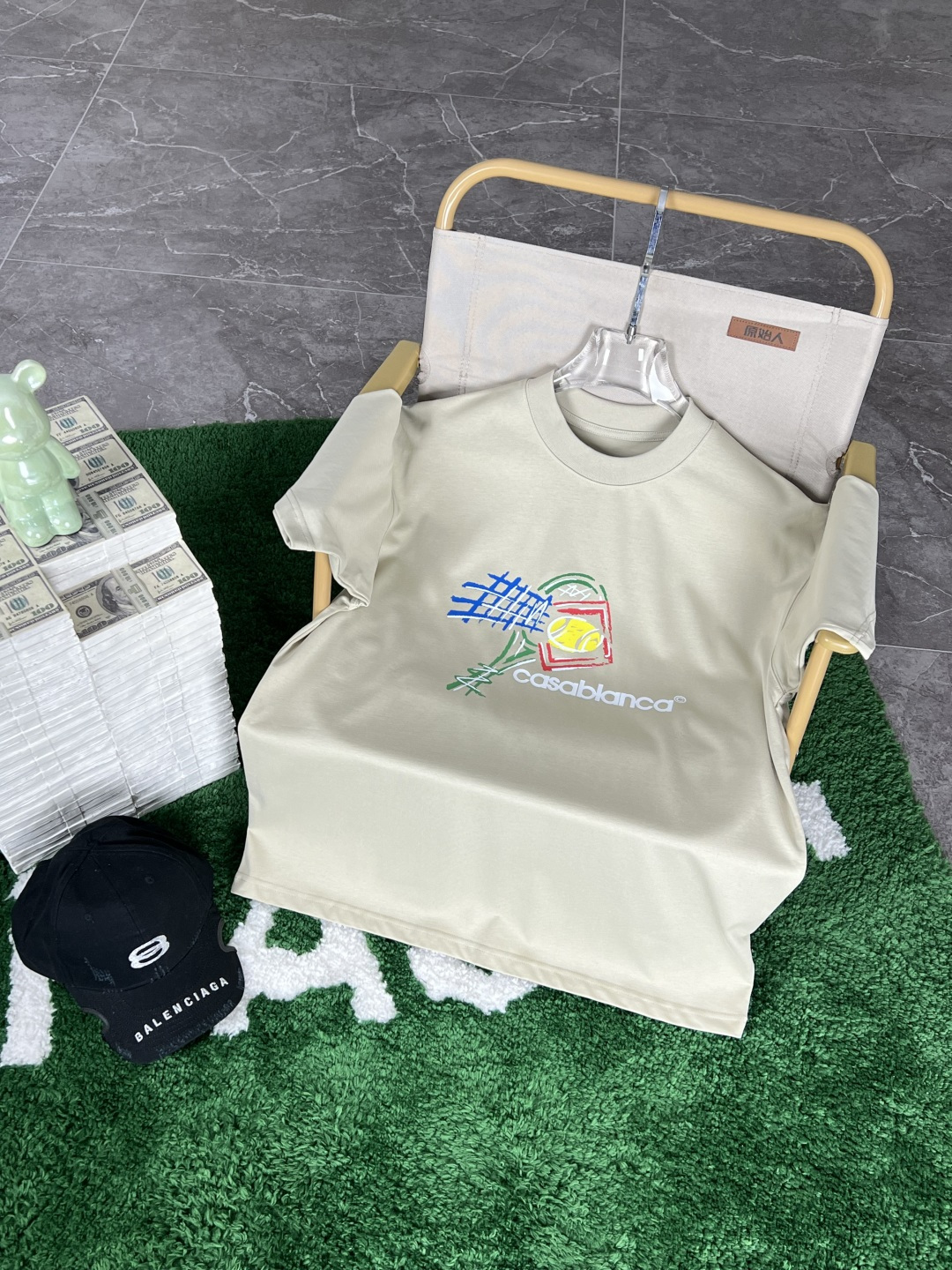 NO:415819,.Casablanca original single genuine purchase agent 2025 summer new version Original high-end version The fabric is made of 330 grams of high-density cotton, not deformed, not shrinkage, process introduction, double-line movement Imported machine technology Color black, white, SIZEm, L, XL, 2XL, 3xL Exclusive,,alexander wang19860909.卡萨布兰卡原单正品代购 2025夏季上新  原高版本 面料采用330克高密度纯棉 不变形 不缩水 工艺介绍双线走位 进口机器工艺 颜色黑色,白, SIZEm,L,XL,2XL,3xL 独家专供,,alexander wang,Men's clothing