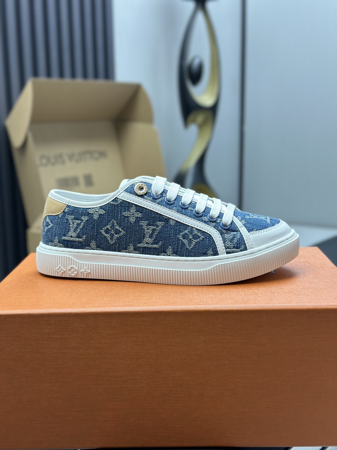 Louis Vuitton Time Out Denim Monogram Sneakers - Casual Designer Shoes 10 cmp i1743607217922 6069 0 8