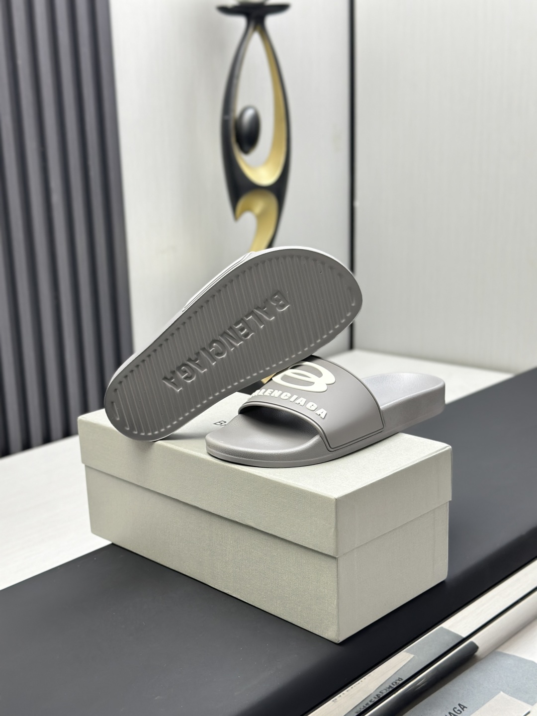 Balenciaga Political Campaign Gray Rubber Slides Sandals - Unisex Comfort 7 cmp i1745611003041 4354 0 5