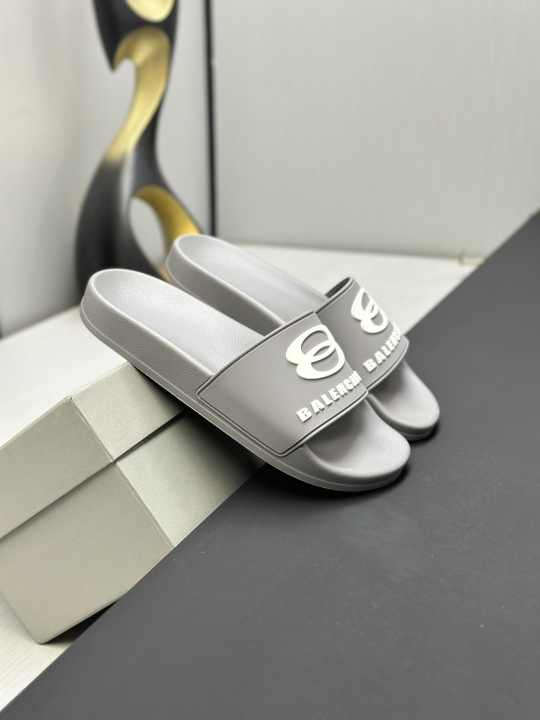 Balenciaga Political Campaign Gray Rubber Slides Sandals - Unisex Comfort 5 cmp i1745611003044 1095 0 3