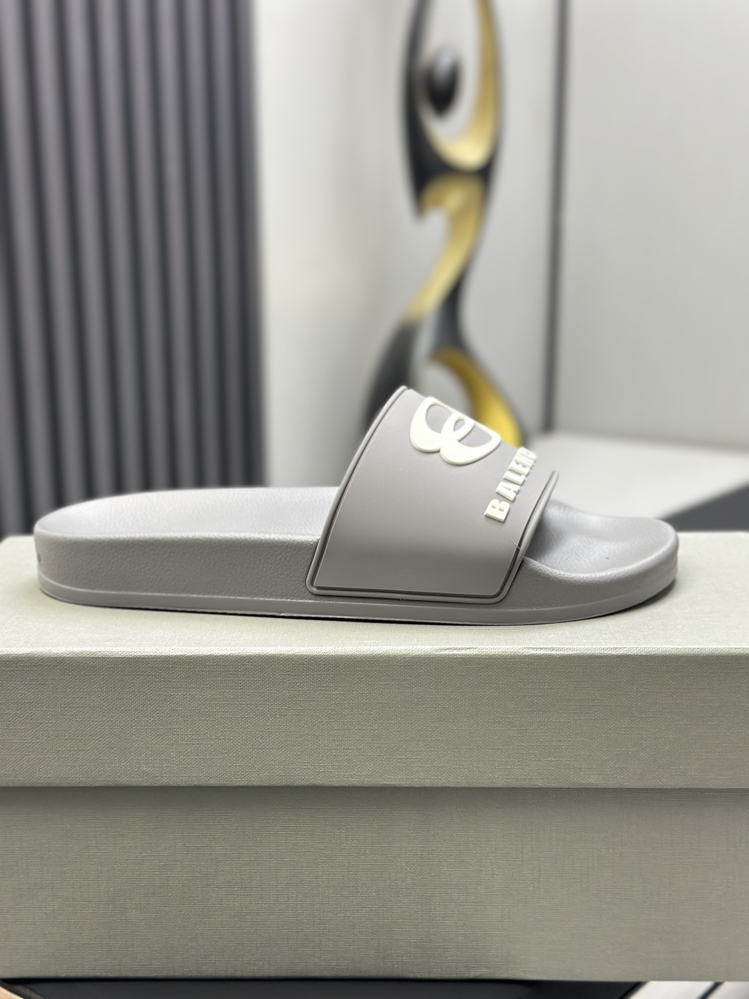 Balenciaga Political Campaign Gray Rubber Slides Sandals - Unisex Comfort 10 cmp i1745611003773 8337 0 8