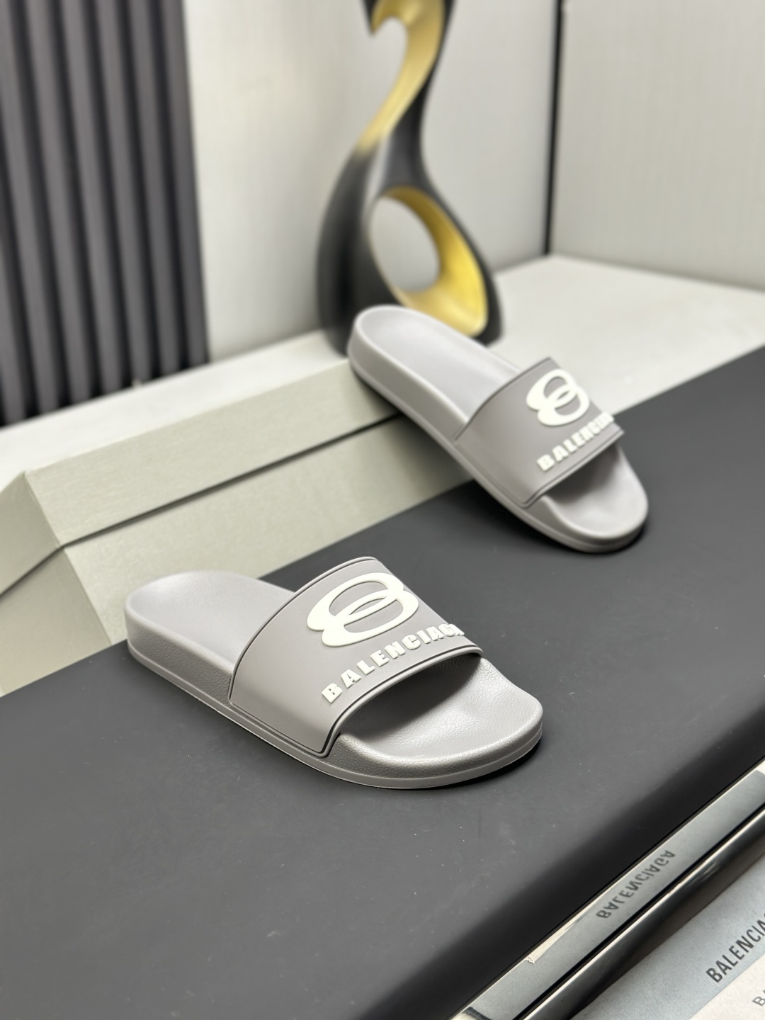 Balenciaga Political Campaign Gray Rubber Slides Sandals - Unisex Comfort 4 cmp i1745611003779 8372 0 2