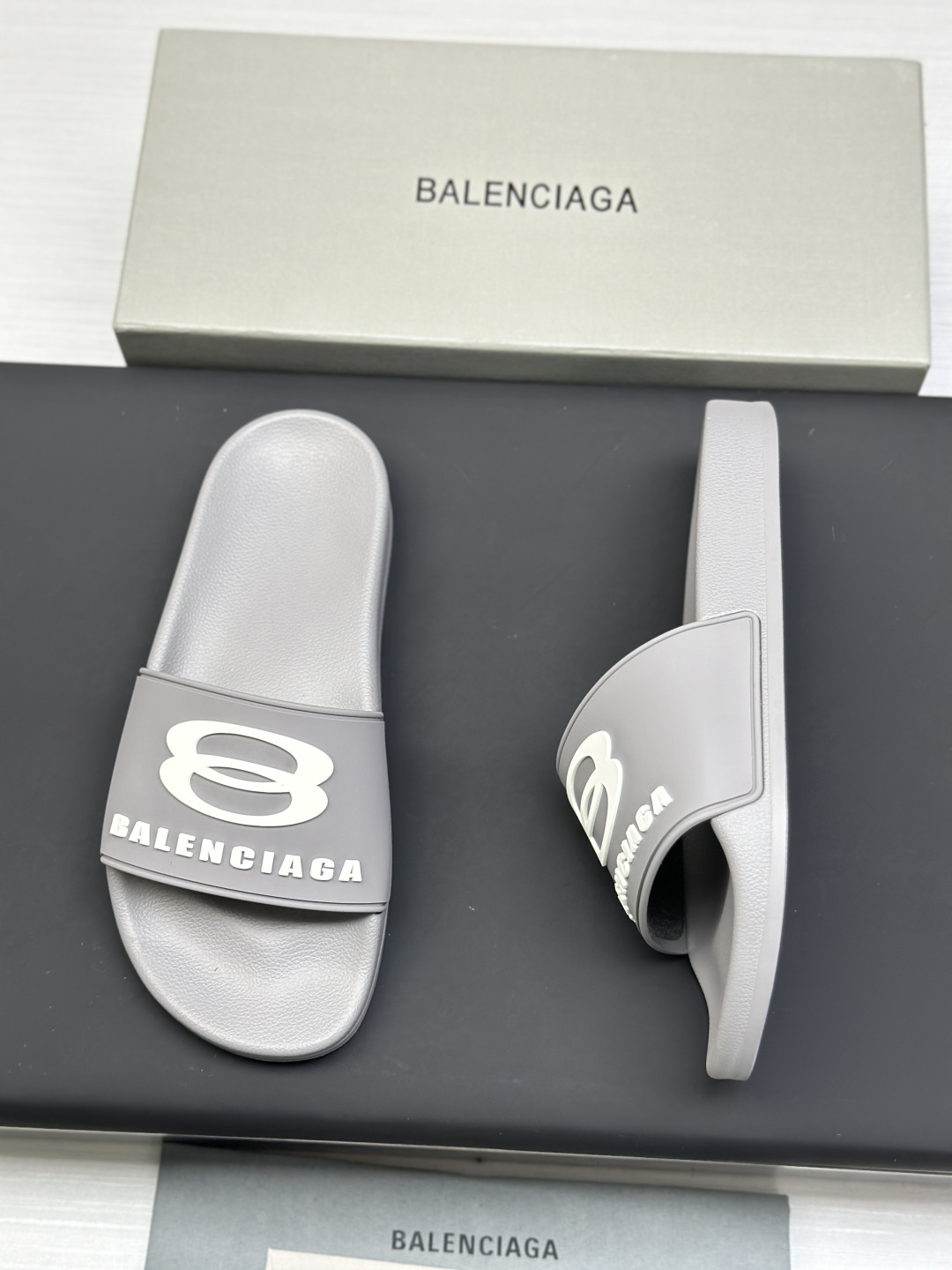 Balenciaga Political Campaign Gray Rubber Slides Sandals - Unisex Comfort 9 cmp i1745611003785 830 0 7