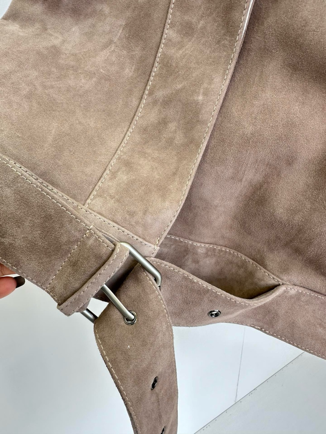 LOEWE Suede Biker Jacket, Imported Lambskin Leather, Women's Autumn/Winter 8 cmp i1756779646651 3911 0 6