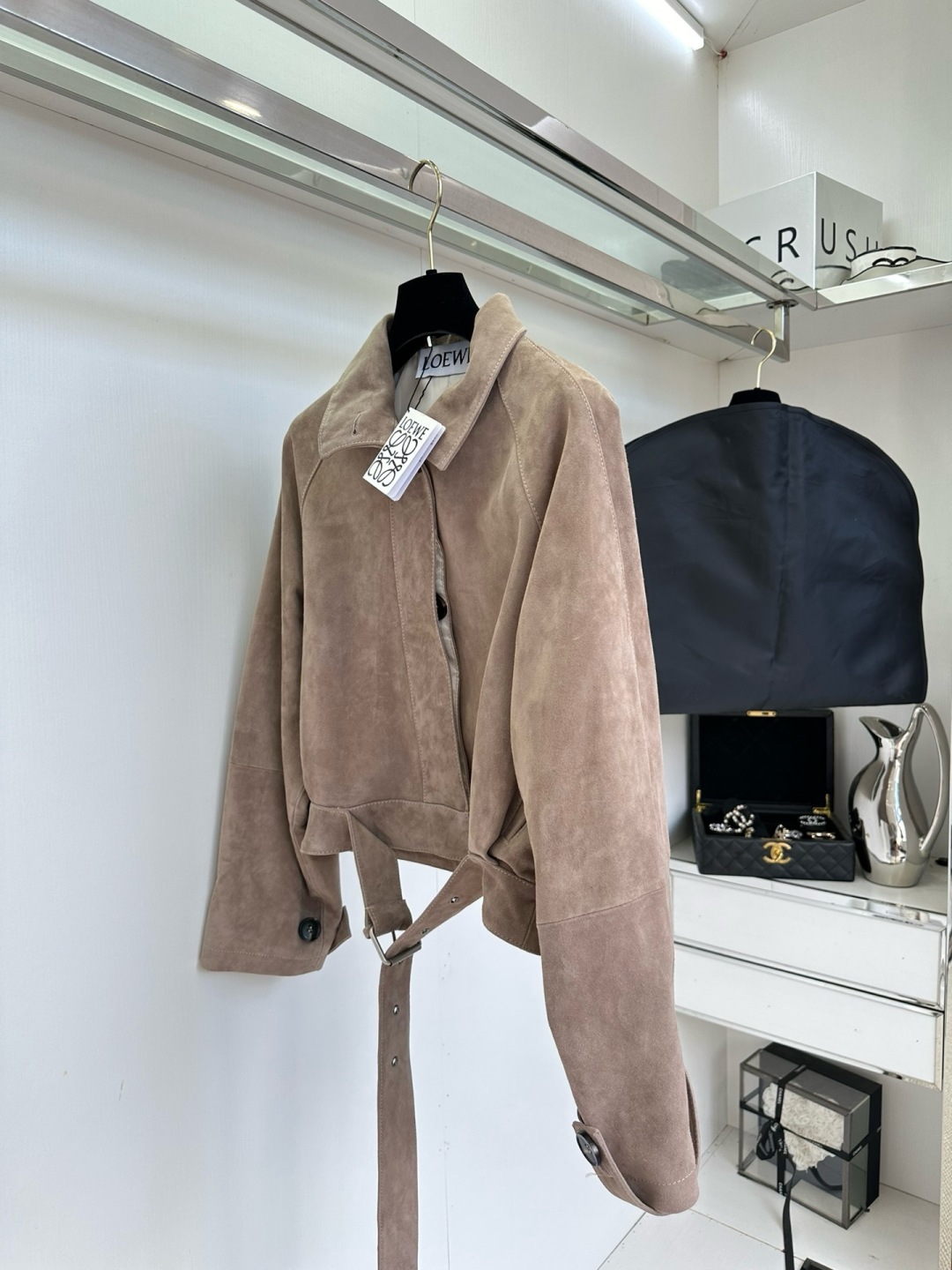 LOEWE Suede Biker Jacket, Imported Lambskin Leather, Women's Autumn/Winter 3 cmp i1756779647436 1840 0 1