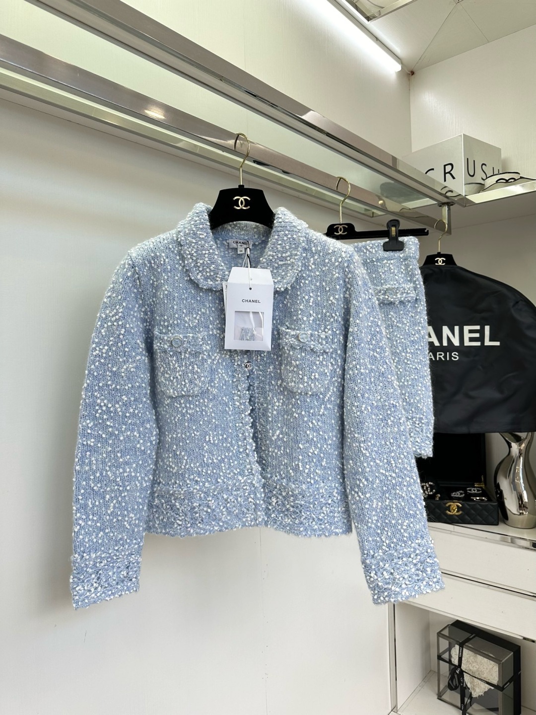 Chanel Women's Blue Tweed Knit Jacket and Skirt Set - Autumn/ Winter Collection 2 cmp i1756779867789 6297 0 0