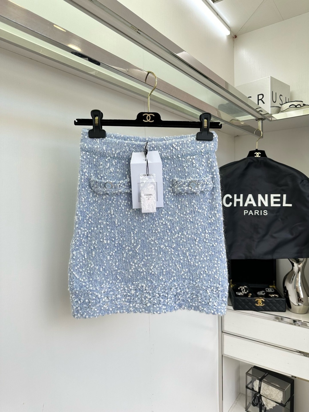 Chanel Women's Blue Tweed Knit Jacket and Skirt Set - Autumn/ Winter Collection 5 cmp i1756779867790 9824 0 3