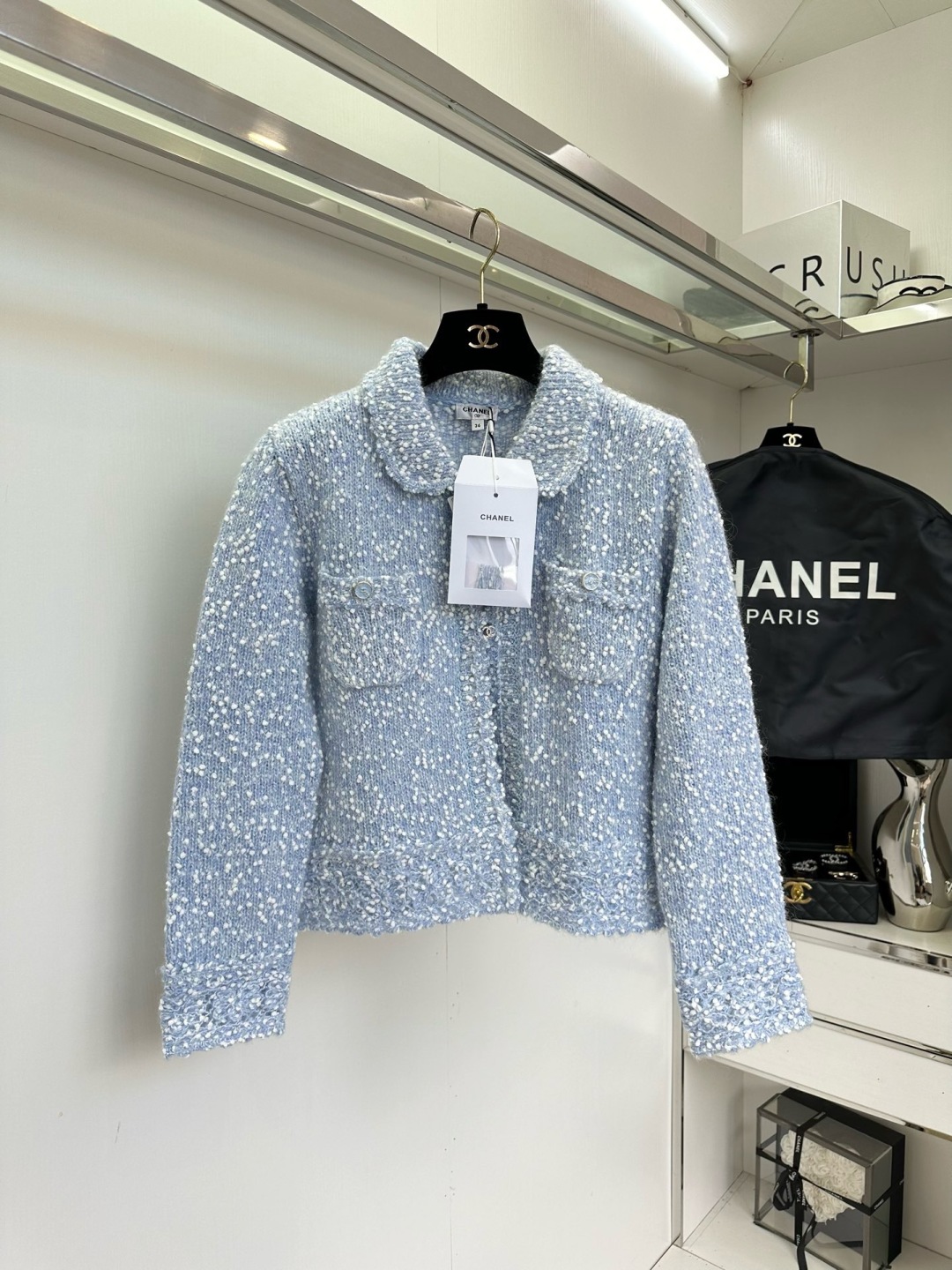 Chanel Women's Blue Tweed Knit Jacket and Skirt Set - Autumn/ Winter Collection 4 cmp i1756779867791 2856 0 2