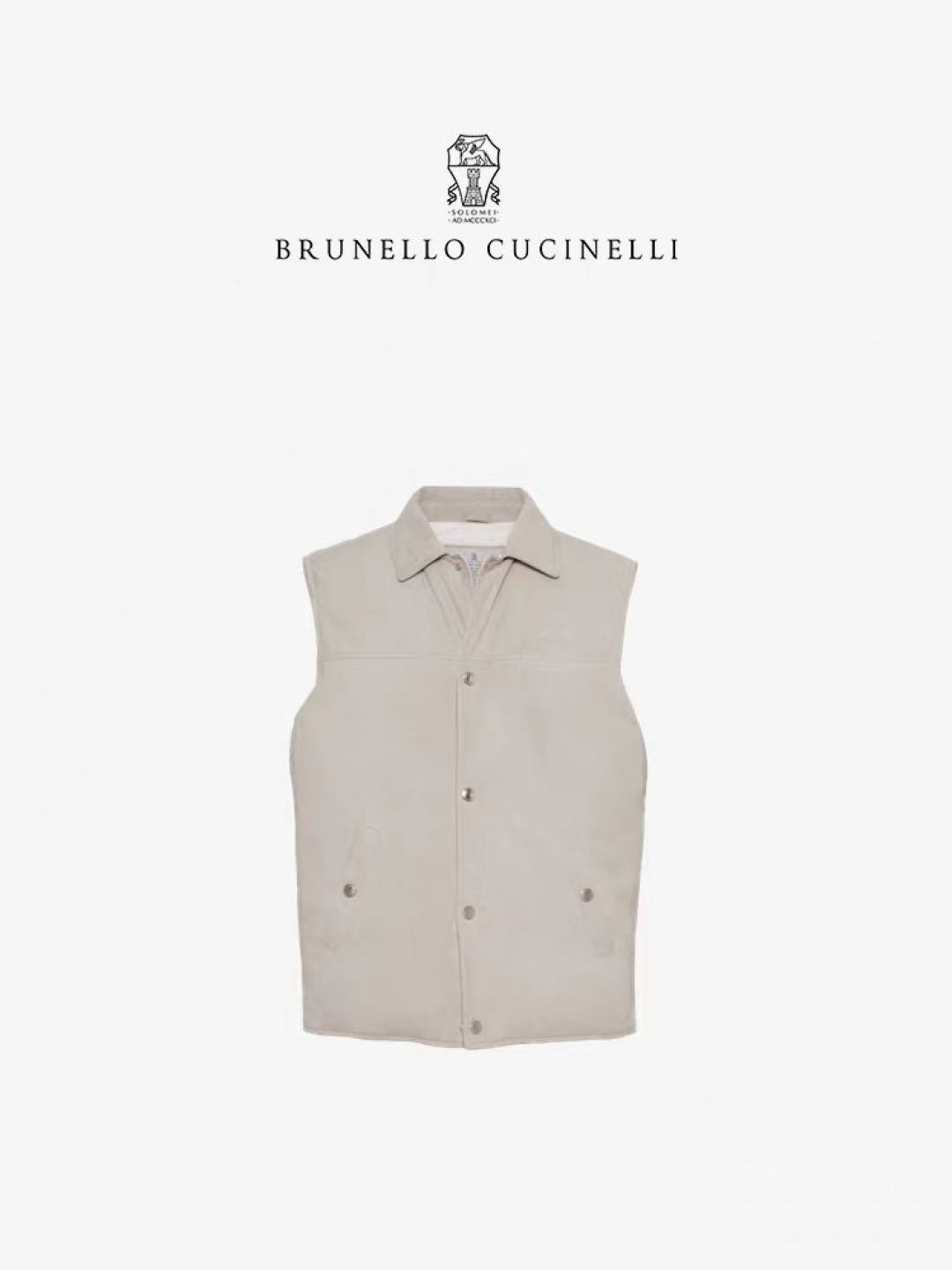 羽绒服 Brun＊llo cucin*le贸易公司牛货 老钱风推荐 商务休闲 麂皮立领羽绒马甲 时尚潮流