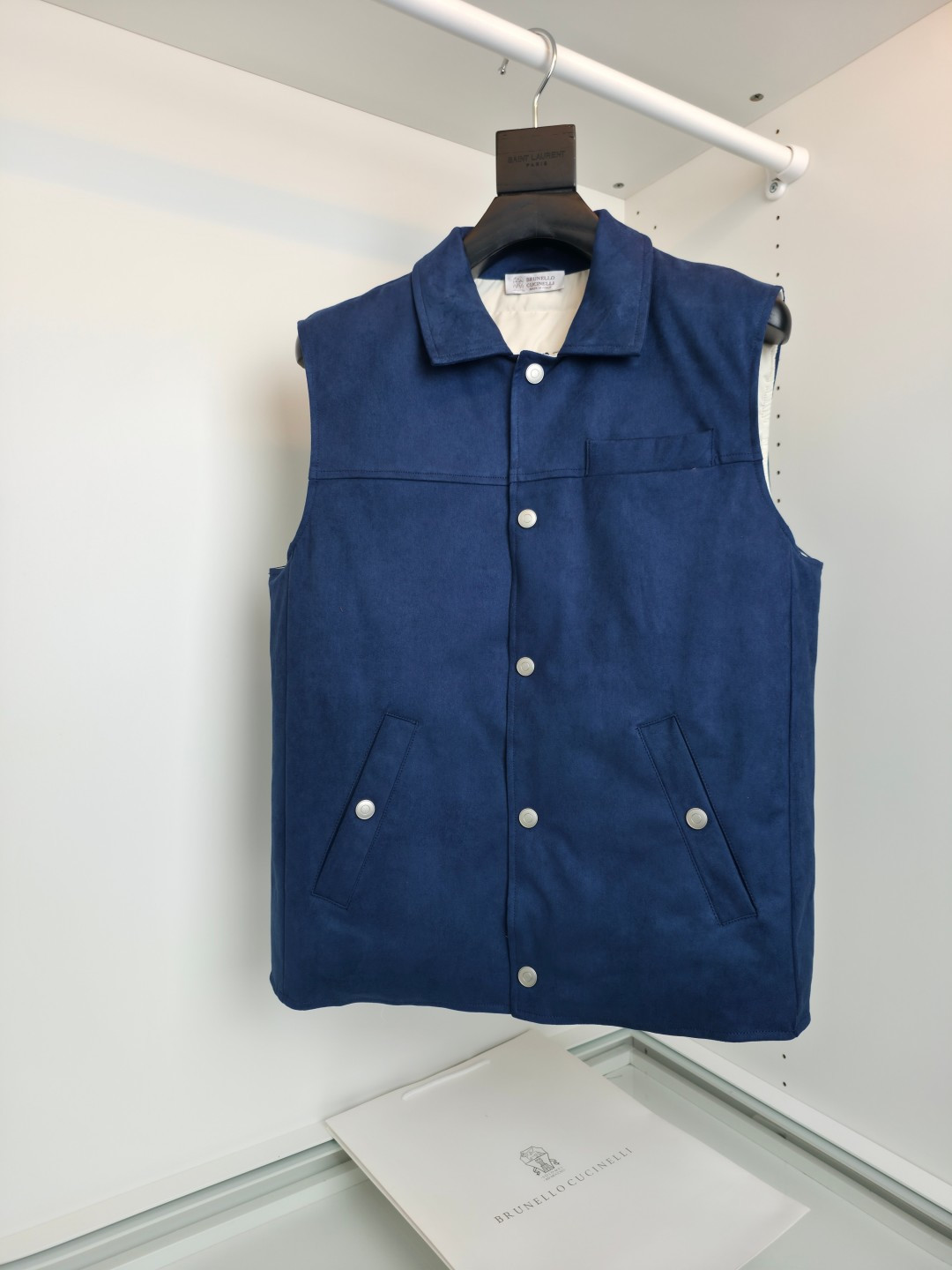 羽绒服 Brun＊llo cucin*le贸易公司牛货 老钱风推荐 商务休闲 麂皮立领羽绒马甲 时尚潮流