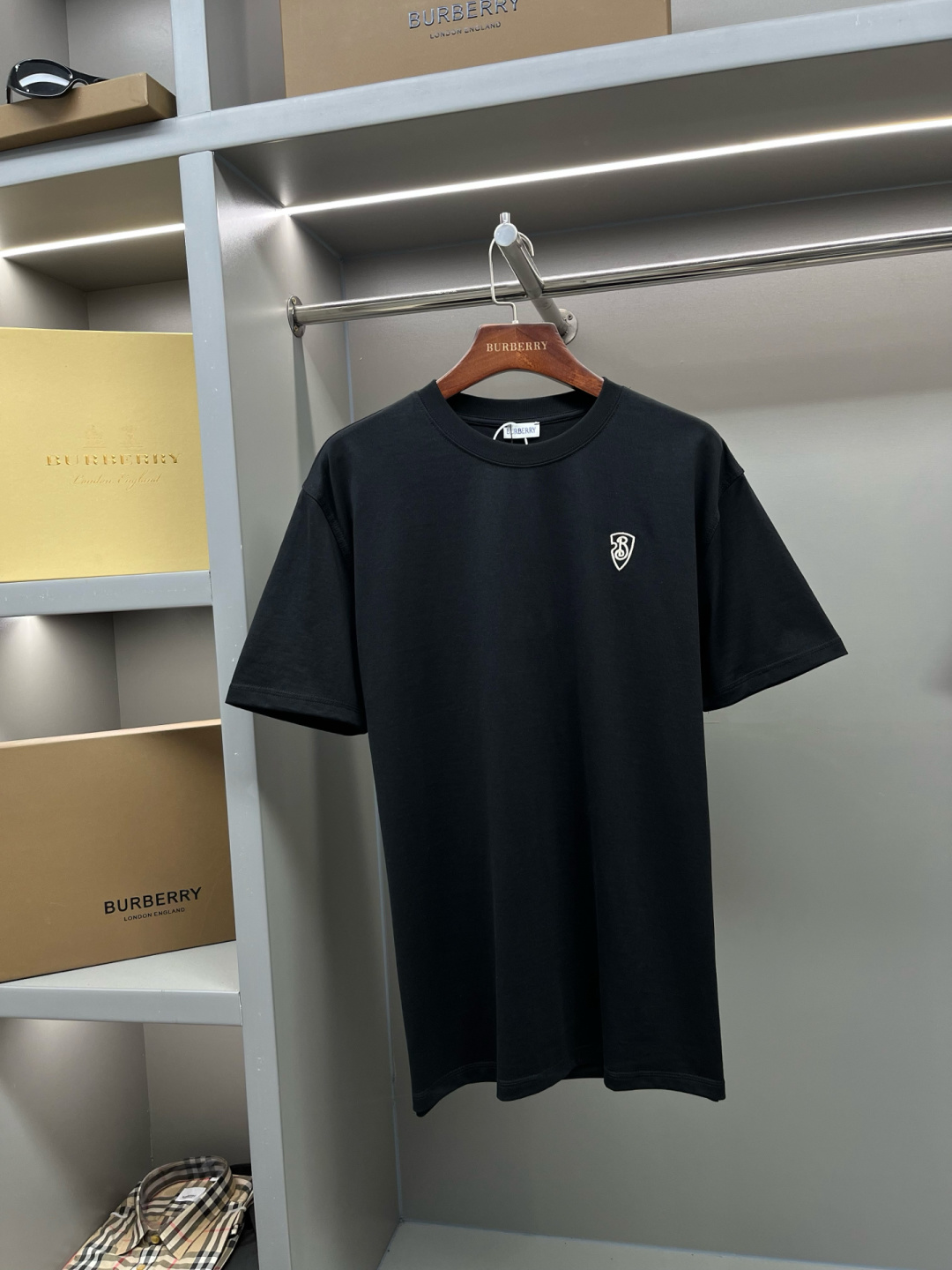 BBR Burberry 🅱️Camiseta de manga corta de algodón con escudo [El producto estrella de BUR, el tesoro de la tienda] El …