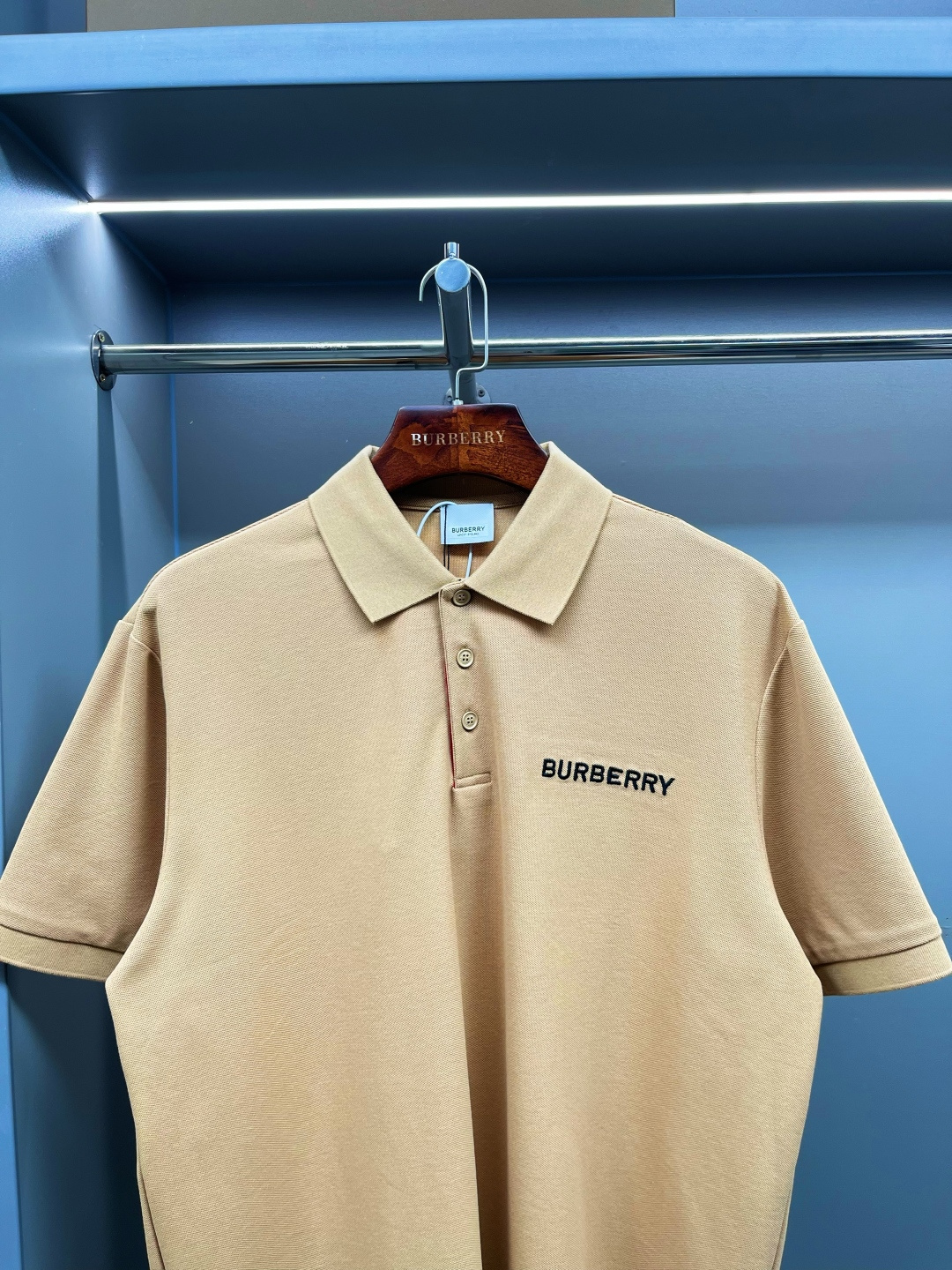 Burberry BBR 巴宝莉 标志性条纹开襟珠地网眼布棉质 Polo 衫