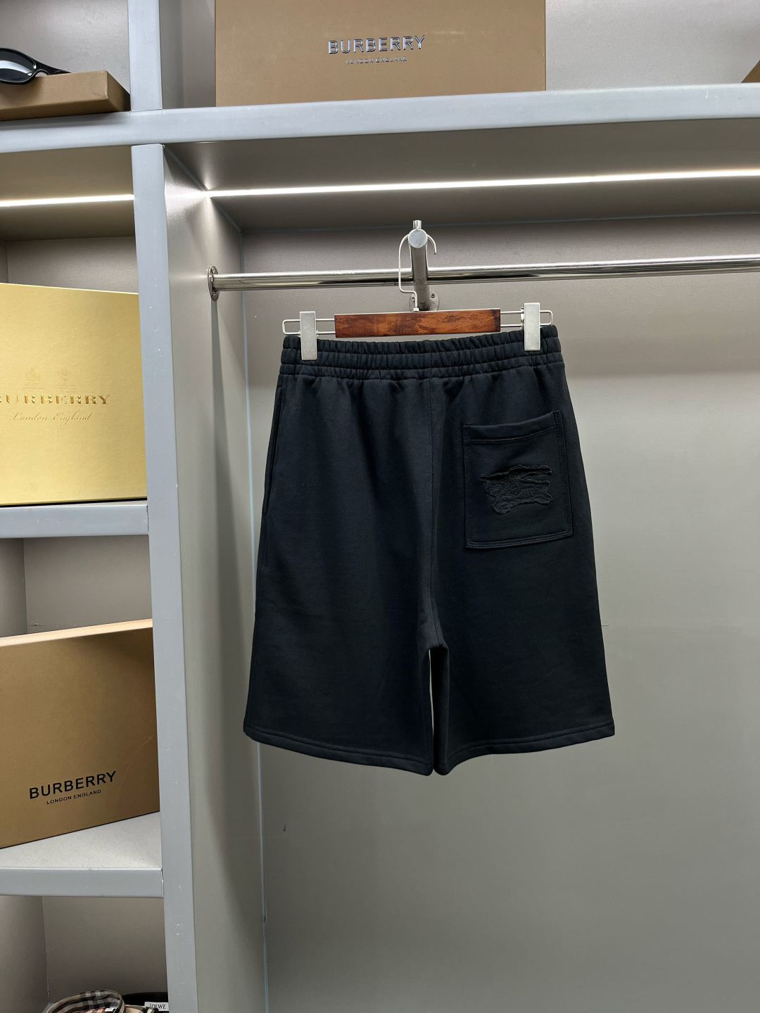 🅱️ Pantalones cortos de algodón con aplique de bolsillo trasero con logo de jinete ecuestre [Ace top mercancías, tesor…