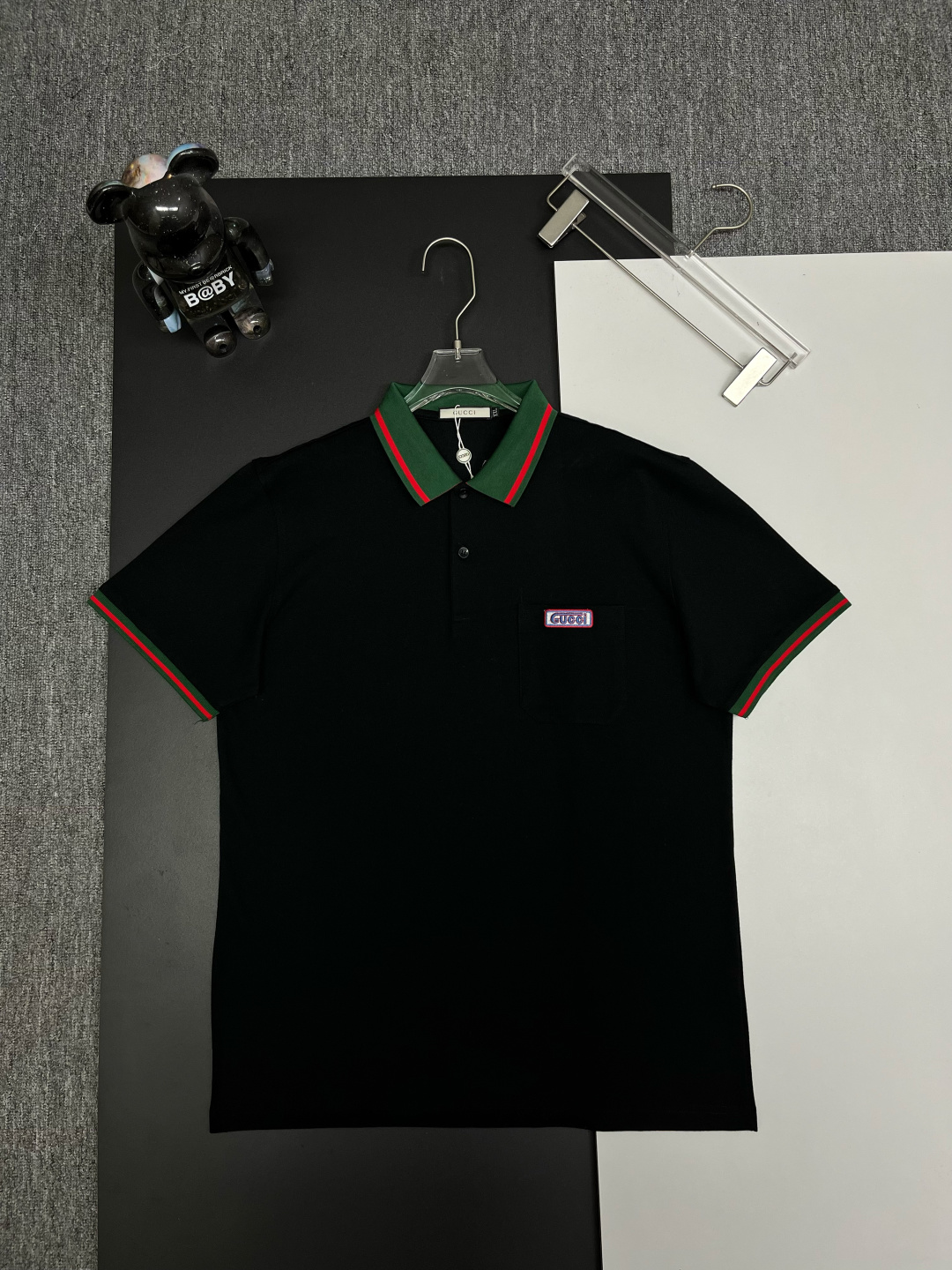 GUCCⅠ Gucci nuevo polo con bordado de letras, tejido original, accesorios personalizados originales, mismo modelo ofici…