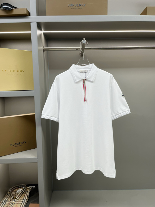MONCLER Men's Classic Fit Short Sleeve Polo Shirt with Zipper Detail 1 MONCLER Men’s Classic Fit Short Sleeve Polo Shirt with Zipper Detail