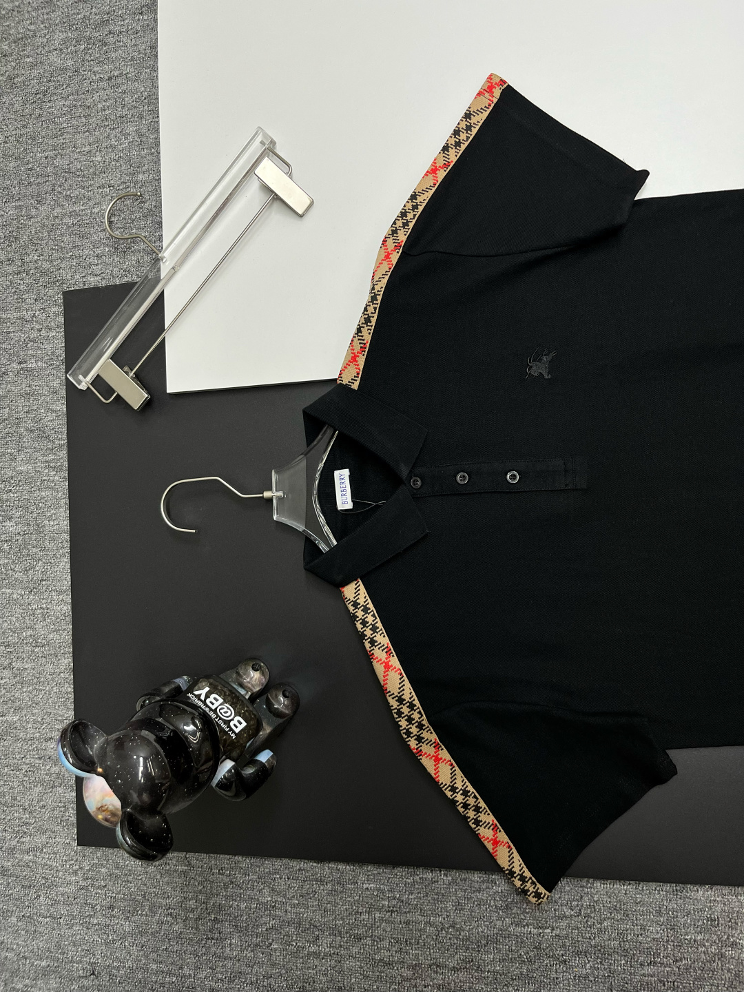 Burberry BURBERRY 巴宝莉格纹织带战马刺绣新款Polo衫