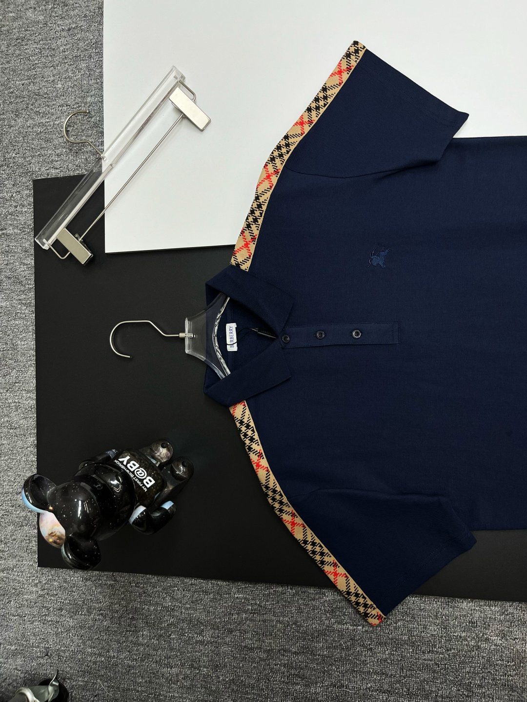 Burberry BURBERRY 巴宝莉格纹织带战马刺绣新款Polo衫
