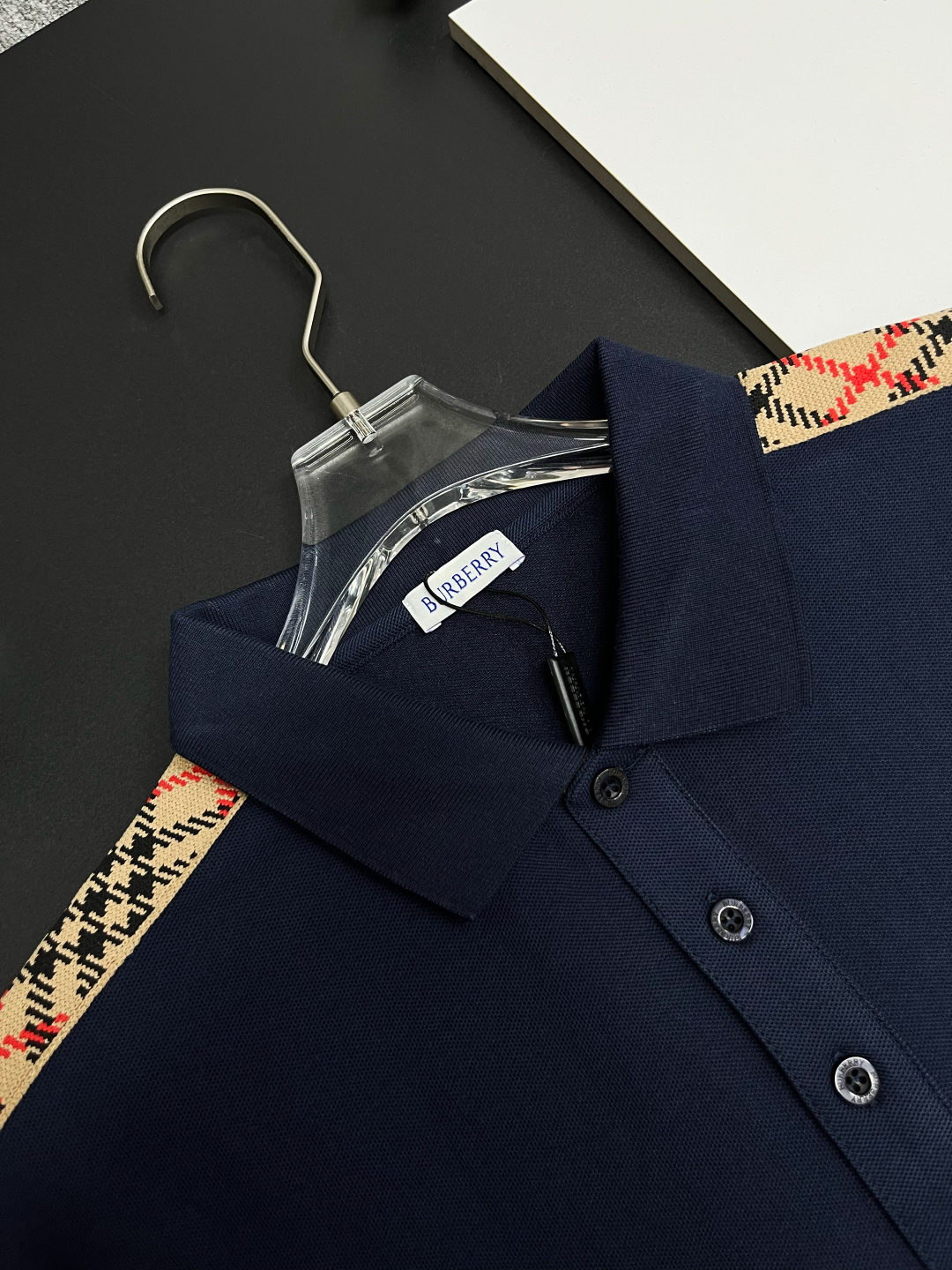 Burberry BURBERRY 巴宝莉格纹织带战马刺绣新款Polo衫
