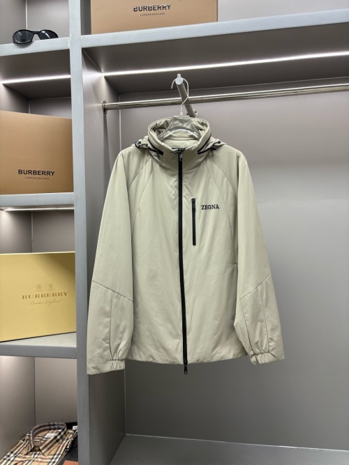 Zegna Lightweight Cotton Jacket with Taped Logo - Stylish & Versatile 1 Zegna Lightweight Cotton Jacket with Taped Logo – Stylish & Versatile