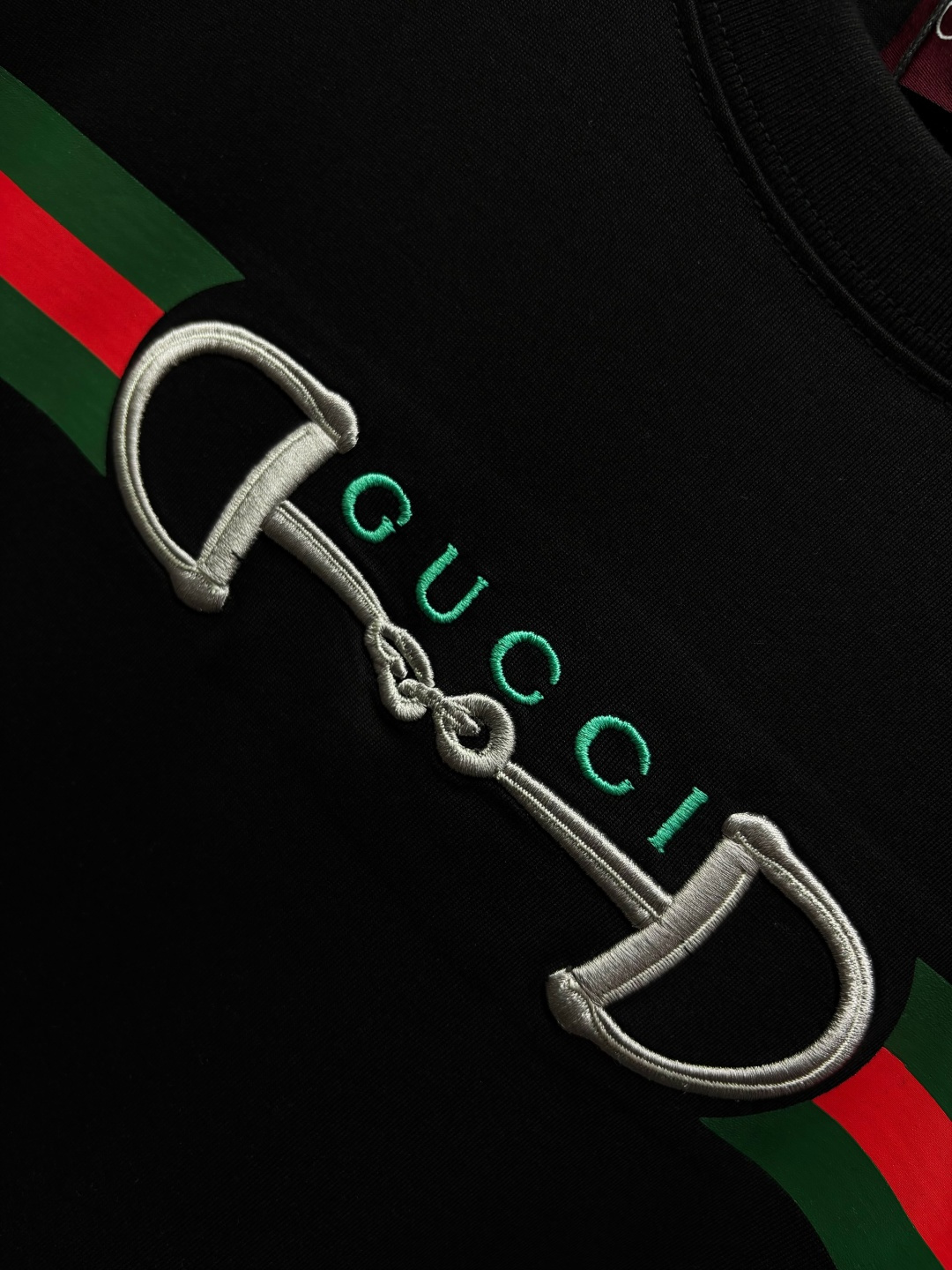 Gucci GUCCI 古驰 马鞍刺绣印花新款短袖T桖衫