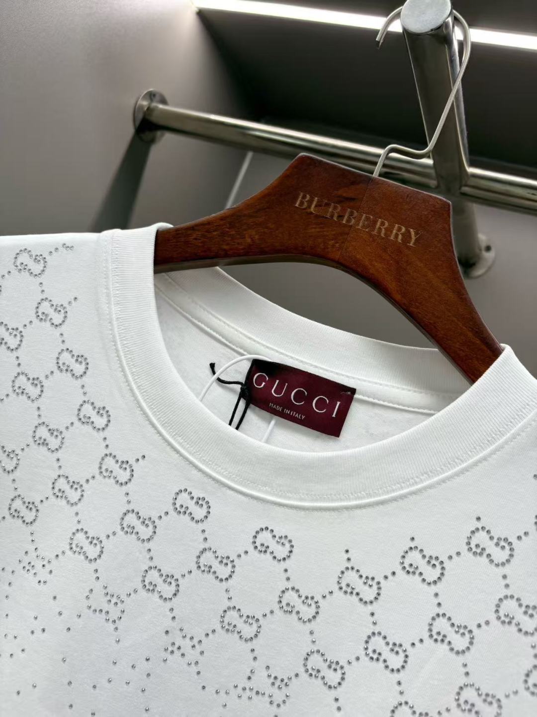 Gucci GUCCI 古驰 水晶满钻新款短袖T桖衫
