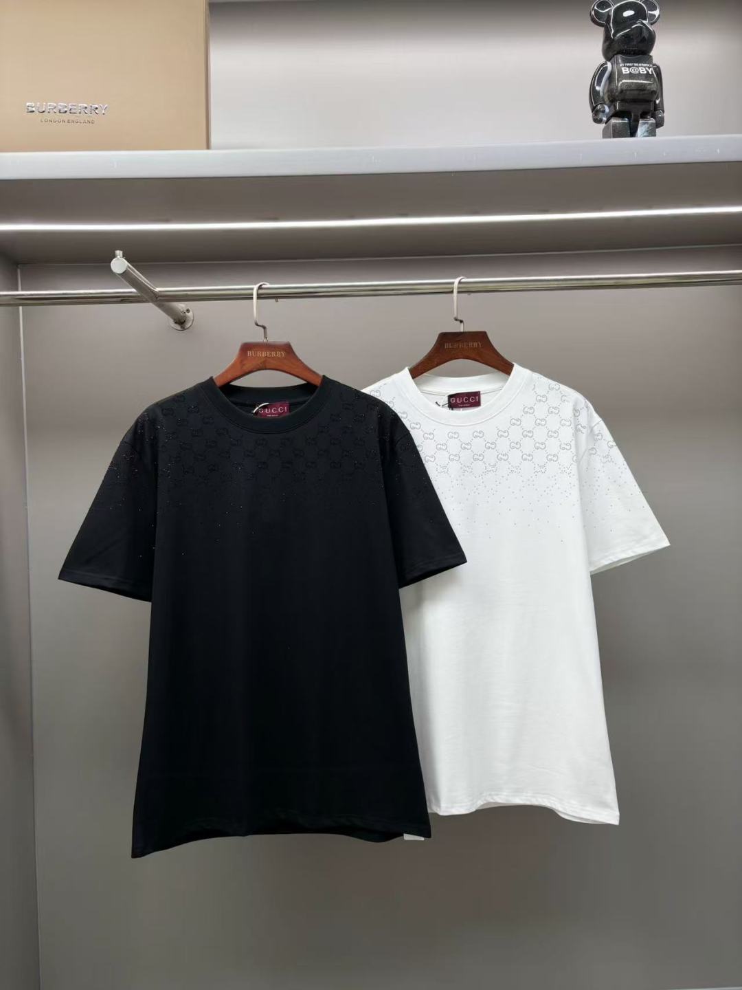 Gucci GUCCI 古驰 水晶满钻新款短袖T桖衫