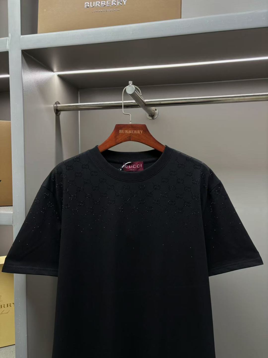 Gucci GUCCI 古驰 水晶满钻新款短袖T桖衫