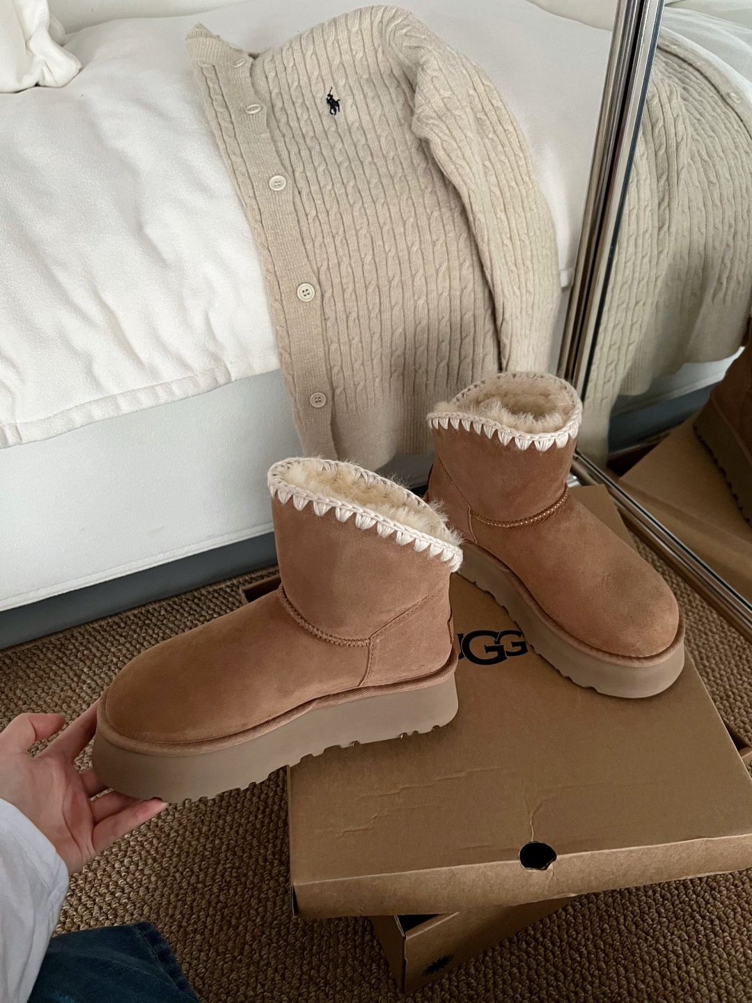 🌹2025秋冬UGG!这双手工编织雪地靴美到我心巴上,两色,35-40码!谁懂啊!终于挖到兼顾颜值、保暖