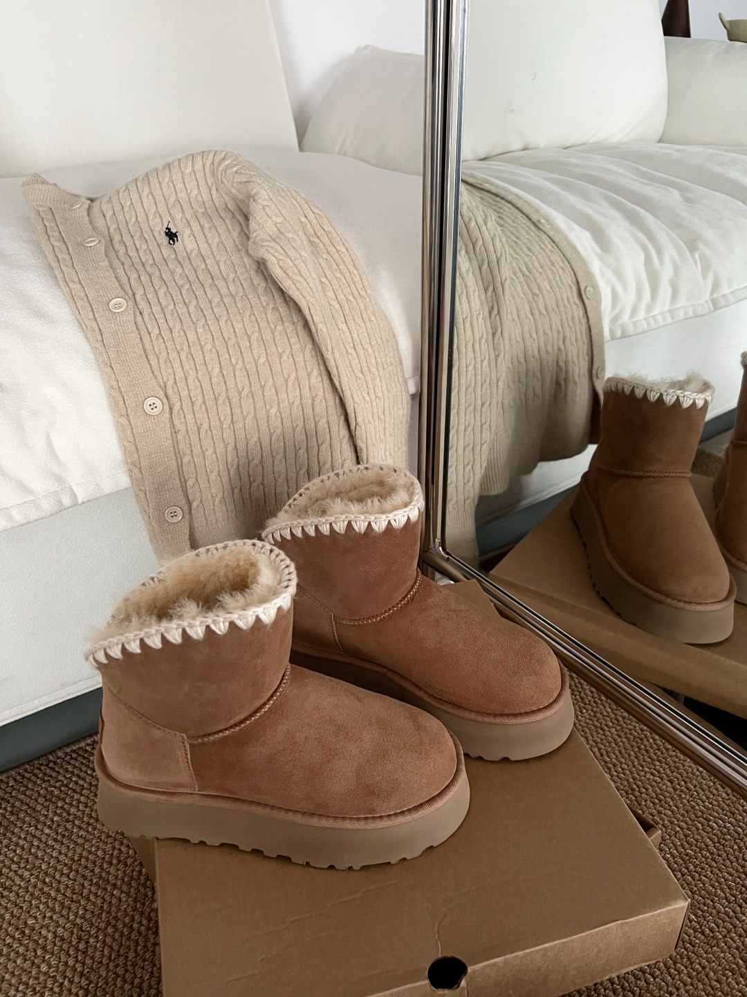 🌹2025秋冬UGG!这双手工编织雪地靴美到我心巴上,两色,35-40码!谁懂啊!终于挖到兼顾颜值、保暖