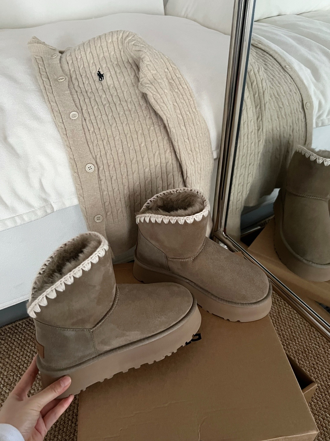 🌹2025秋冬UGG!这双手工编织雪地靴美到我心巴上,两色,35-40码!谁懂啊!终于挖到兼顾颜值、保暖