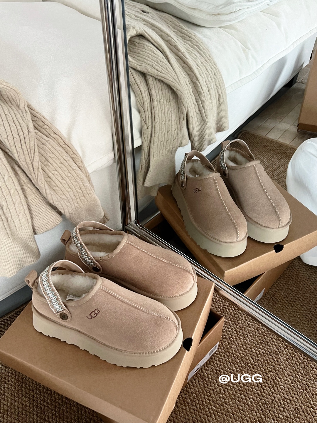 🔥新品UGG | 织带两穿民族风拖鞋✔️羊毛保暖舒适柔软冬季百搭款、3cm鞋底多色可选✓35-40码谁能