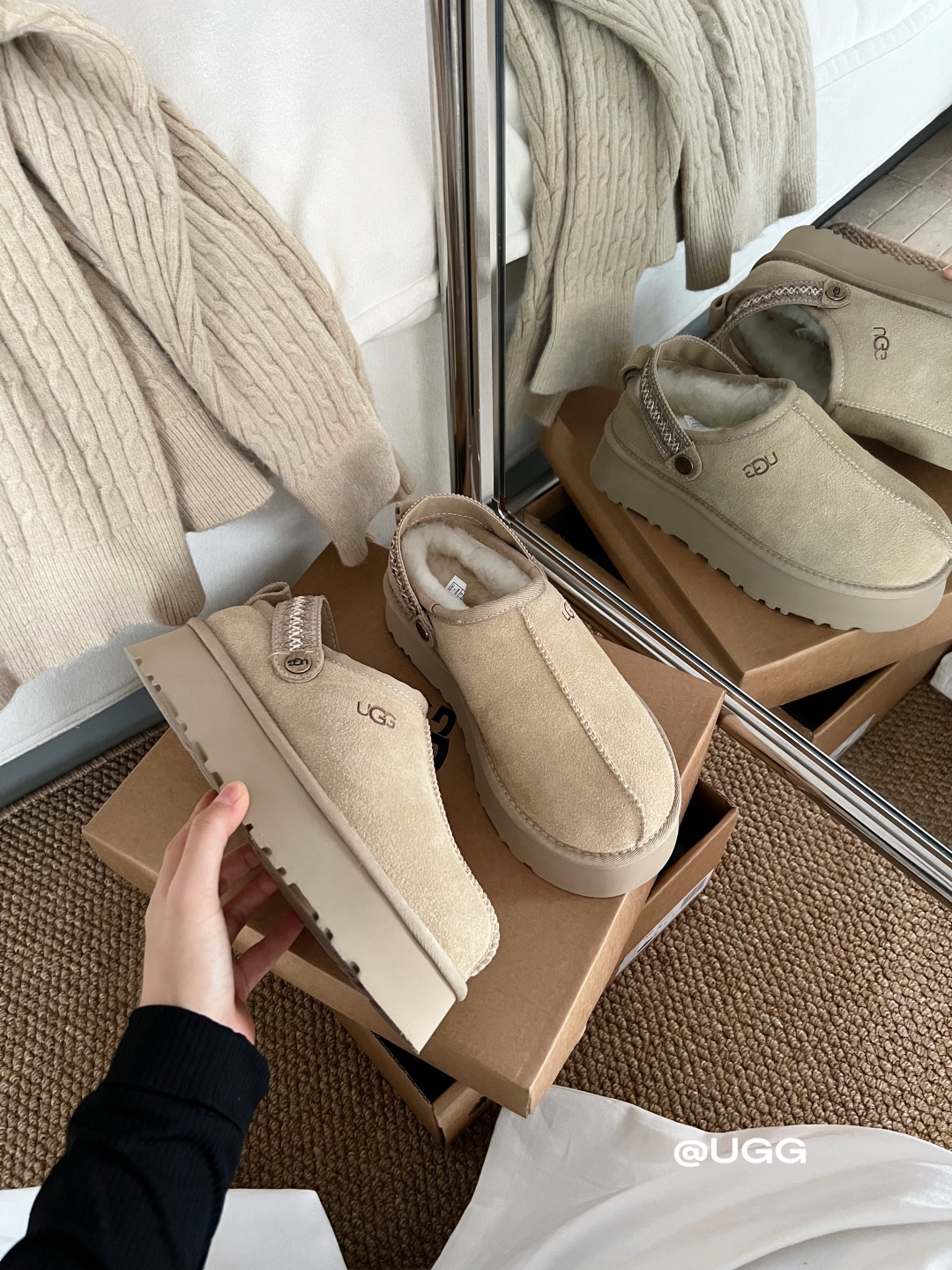 🔥新品UGG | 织带两穿民族风拖鞋✔️羊毛保暖舒适柔软冬季百搭款、3cm鞋底多色可选✓35-40码谁能