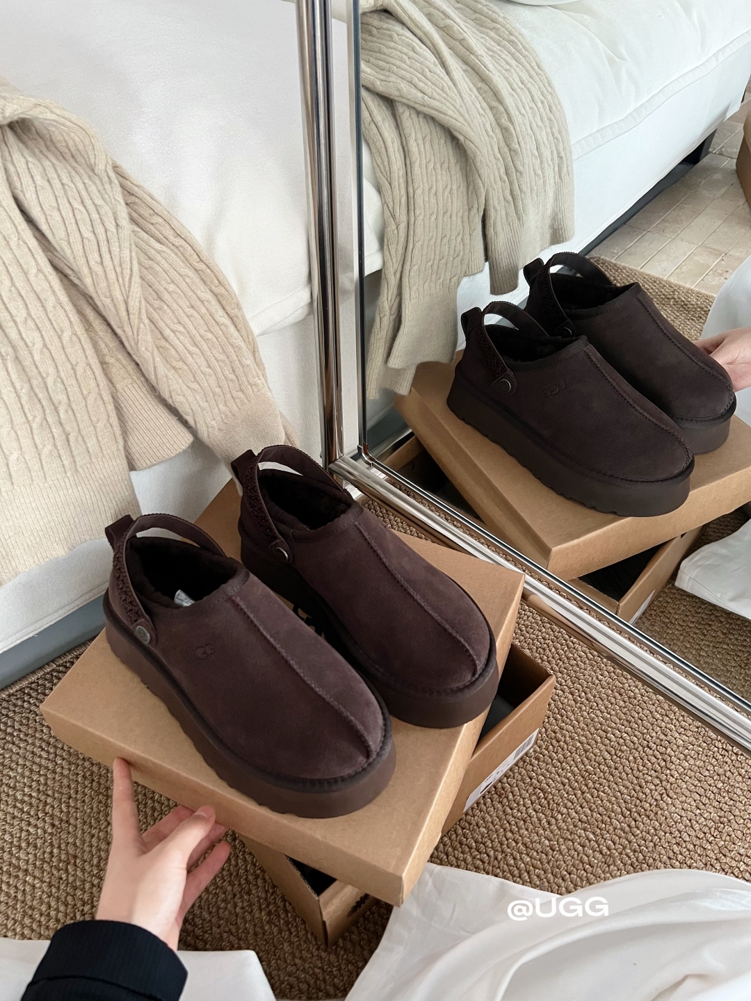 🔥新品UGG | 织带两穿民族风拖鞋✔️羊毛保暖舒适柔软冬季百搭款、3cm鞋底多色可选✓35-40码谁能