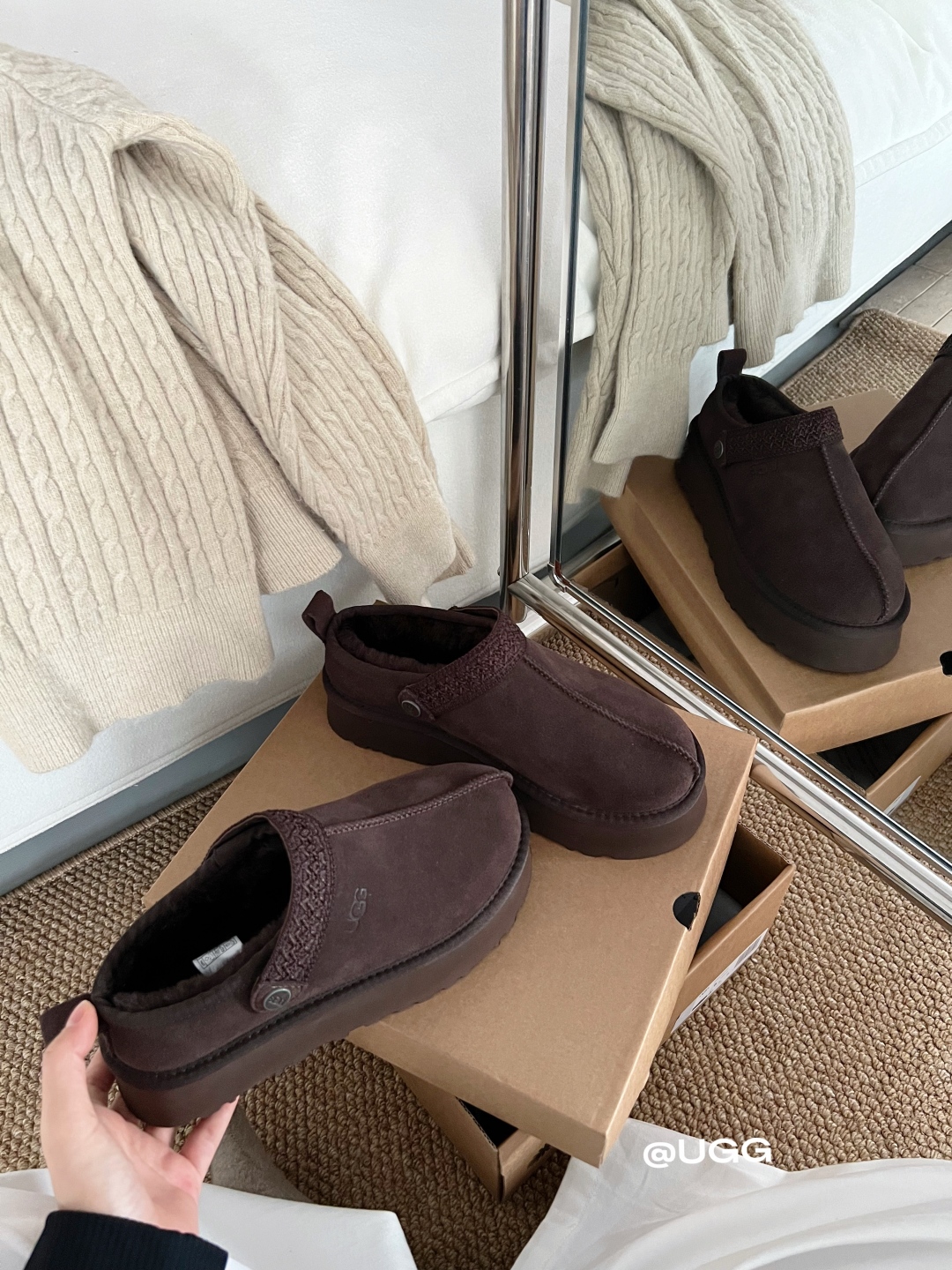 🔥新品UGG | 织带两穿民族风拖鞋✔️羊毛保暖舒适柔软冬季百搭款、3cm鞋底多色可选✓35-40码谁能